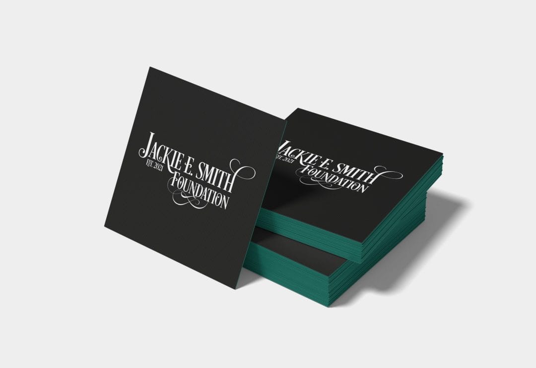 Jackie E. Smith Foundation Logo Design on card