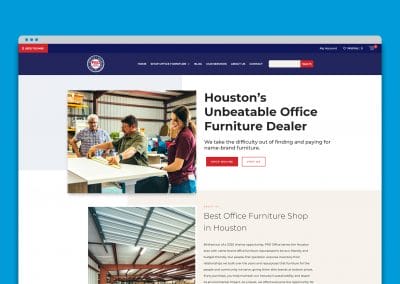 Website for an Office Furniture Resale Store in Houston
